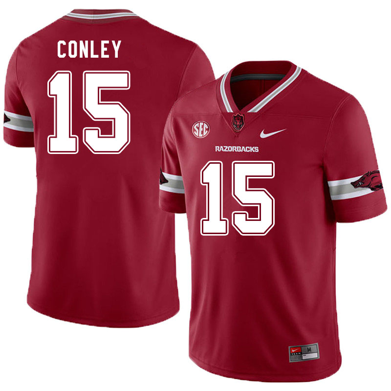 Men #15 Jon Conley Arkansas Razorbacks College Football Jerseys Sale-Alternate Cardinal - Click Image to Close